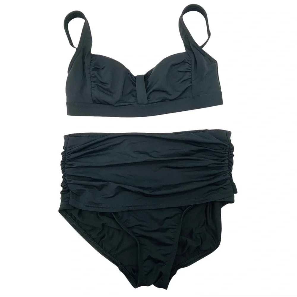 Lands End Classic Bikini Swimsuit Size 2 Bra Top Beach Vacation Resort Cruise
